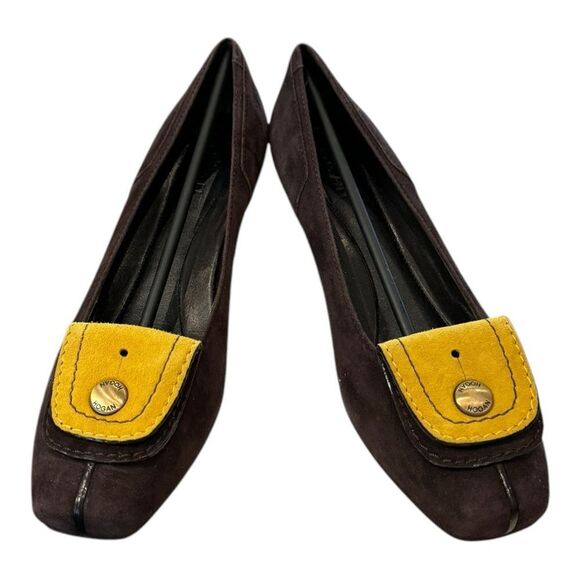 HOGAN Women's Italy Brown Suede Leather Moccasin Pumps 39 9 - Picture 3 of 8